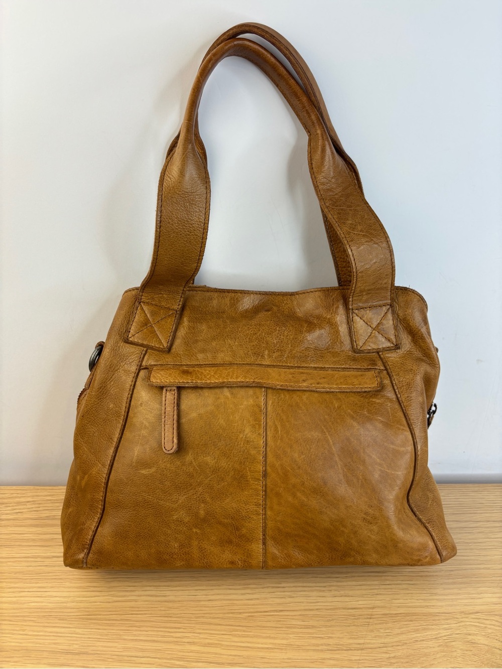 Vilenca Holland Genuine Soft Leather Honey Brown Shoulder Tote Bag